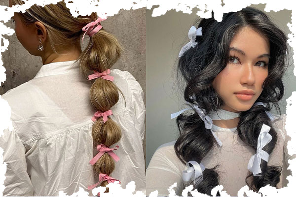  استایل مو با روبان برای موهای بافته شده