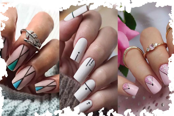 طراحی ناخن طرح هندسی