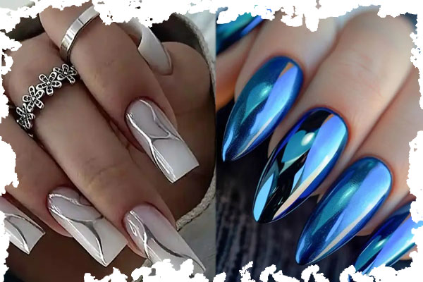 طراحی ناخن متالیک