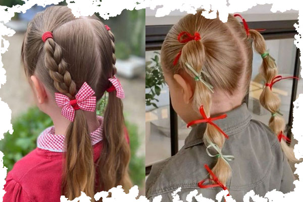  استفاده از روبان در دو طرف سر