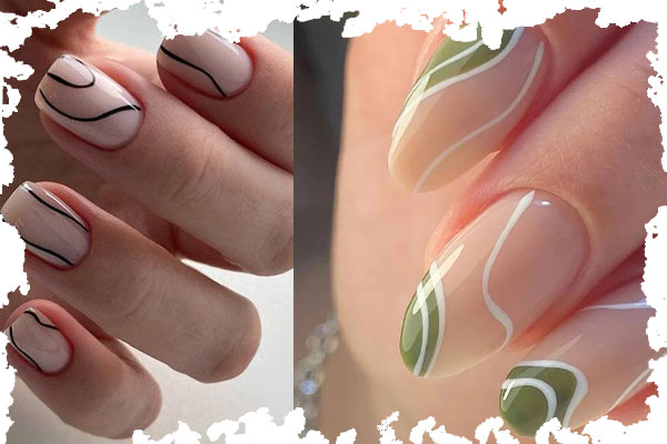 طراحی ناخن با خط نازک