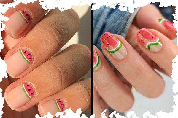 طرح ناخن یلدا طرح هندوانه