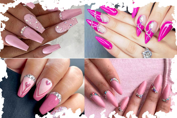 طراحی ناخن با سنگ و نگین