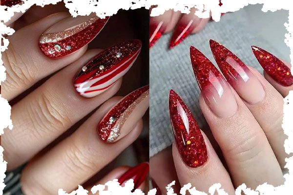 ناخن یلدا قرمز شاین