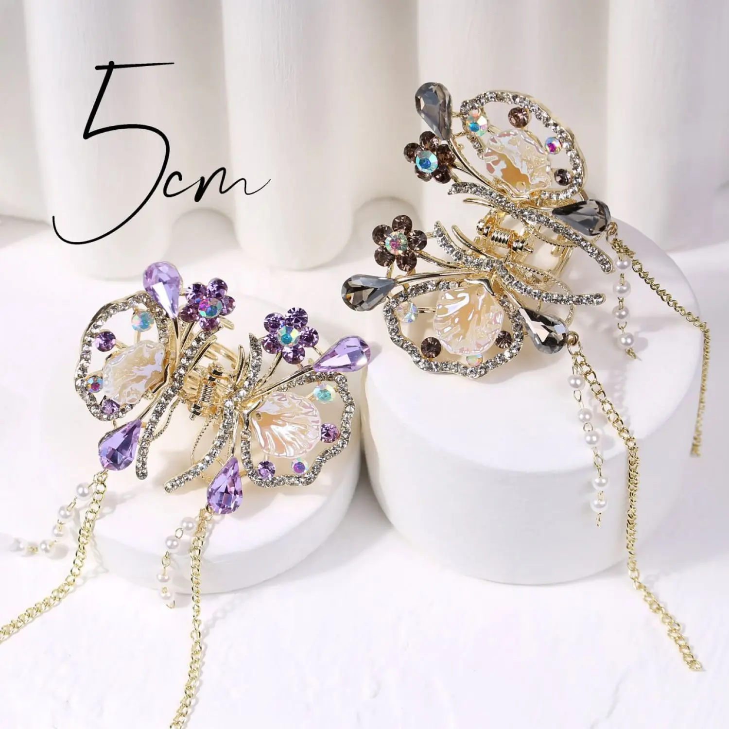 کلیپس منگشا مدل پروانه نگین طرح گل