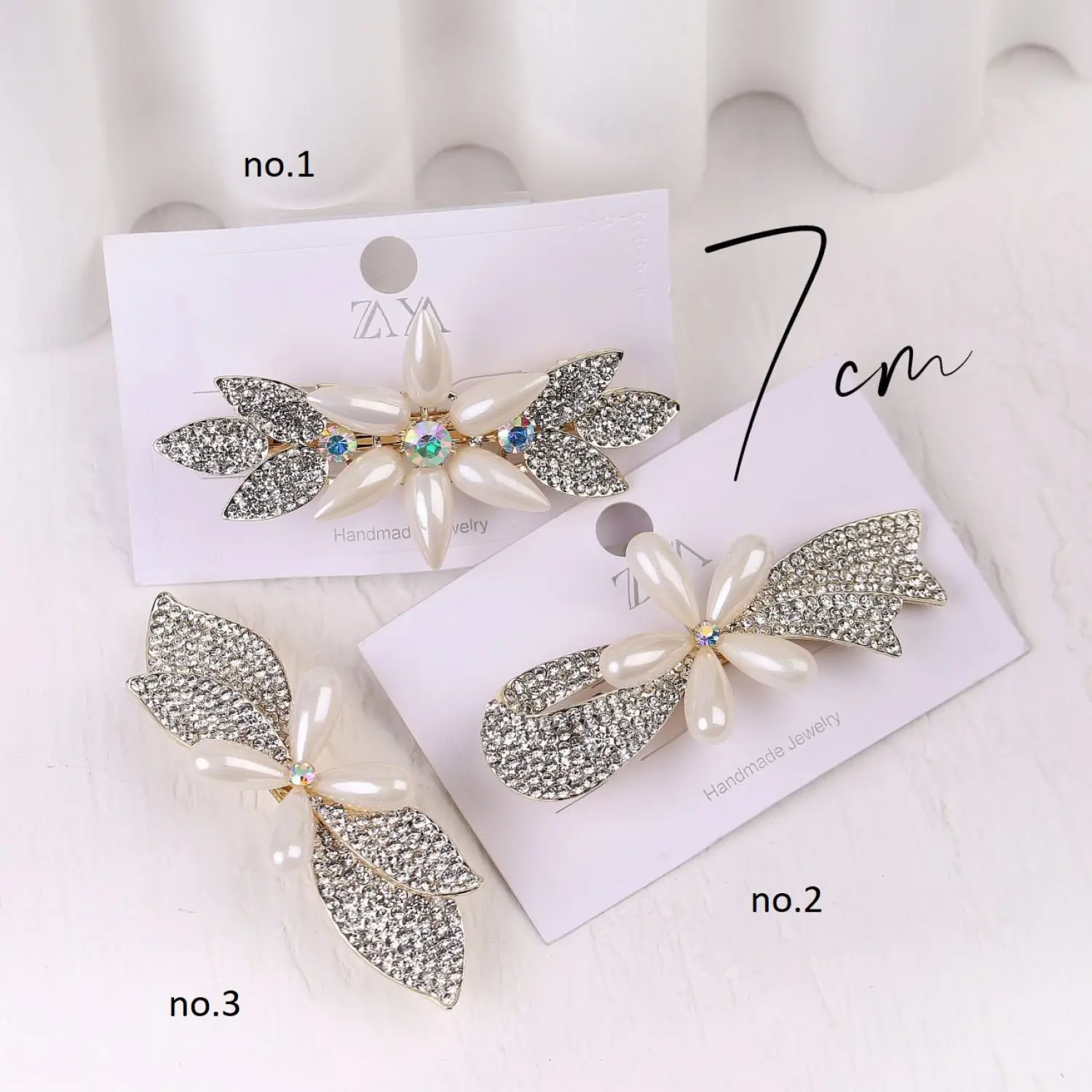 گیره فرانسوی ترکیب مروارید و نگین