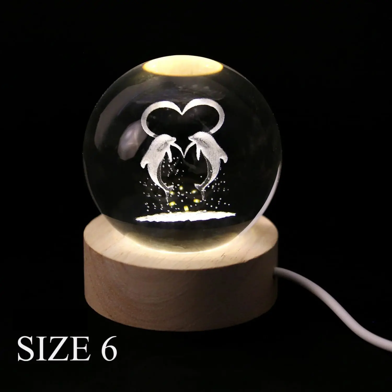 گوی چراغ خواب طرح قاصدک و دلفین