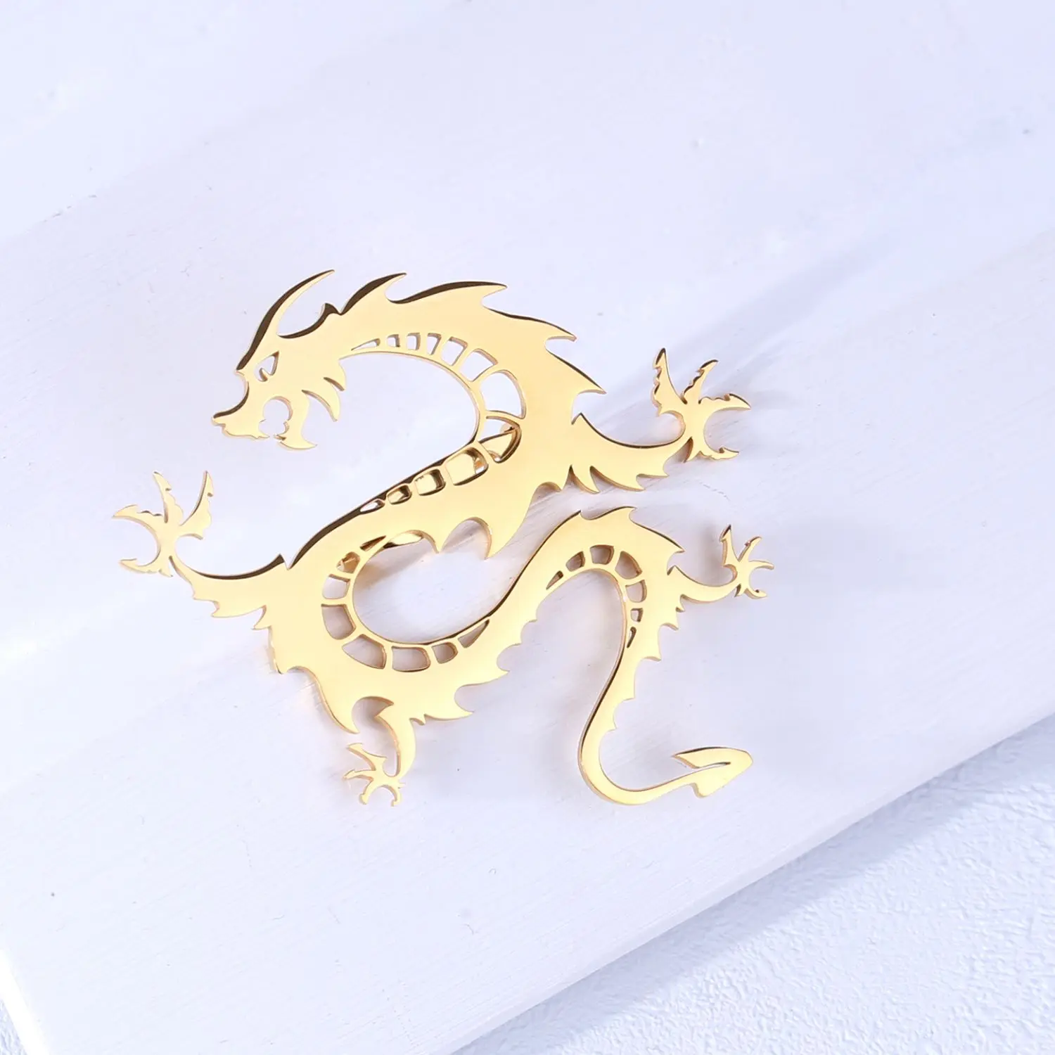 سنجاق سینه استیل مدل اژدها