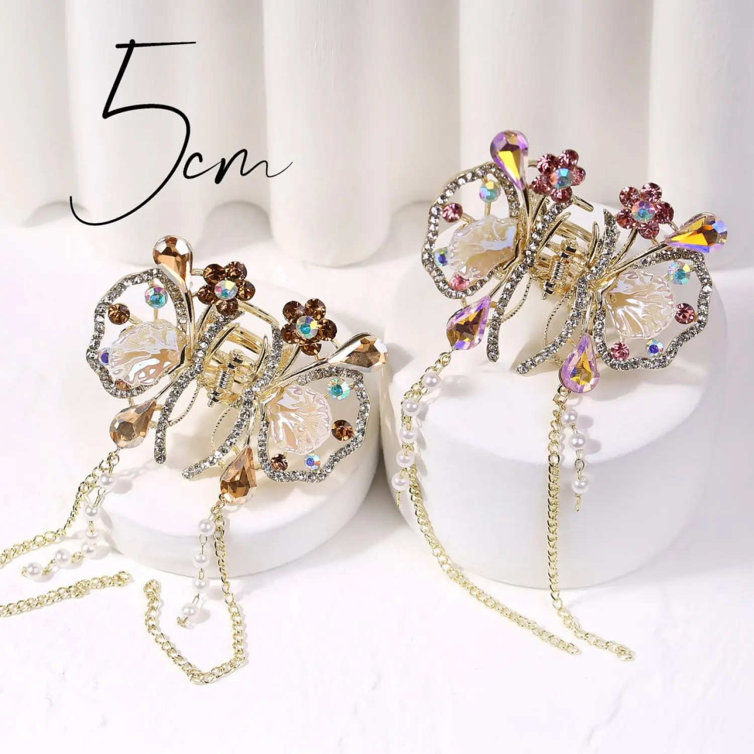 کلیپس منگشا مدل پروانه نگین طرح گل