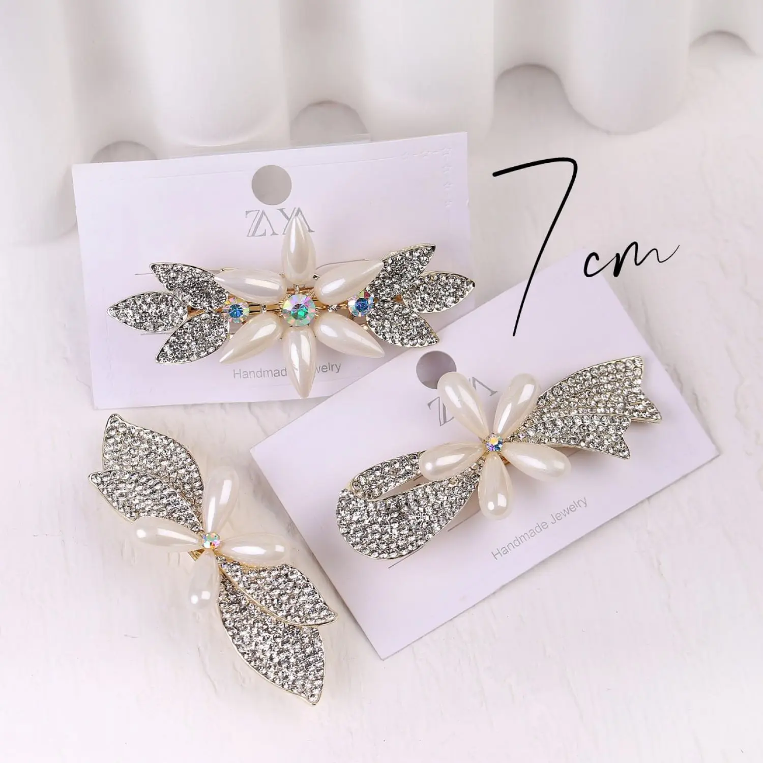 گیره فرانسوی ترکیب مروارید و نگین