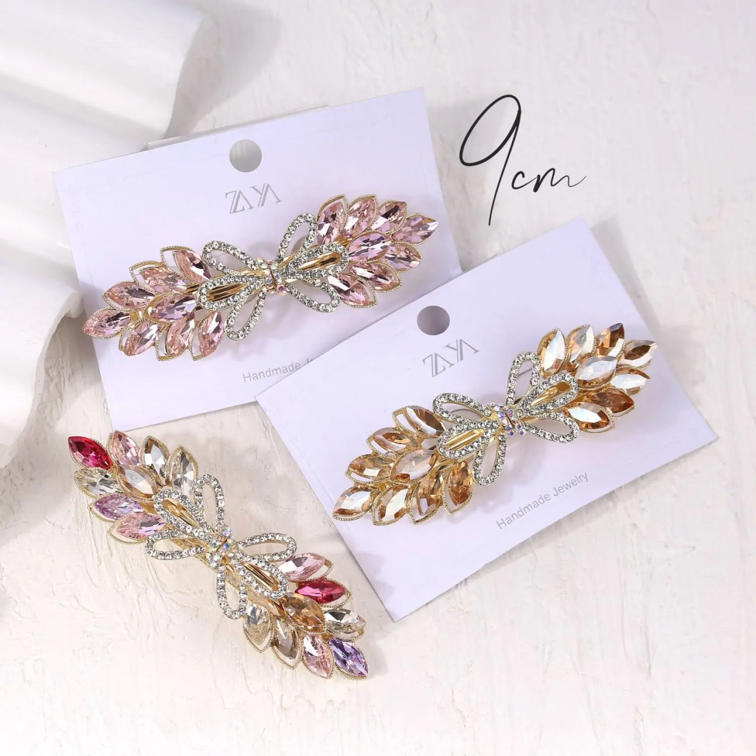 گیره فرانسوی مدل پاپیون طرح برگ