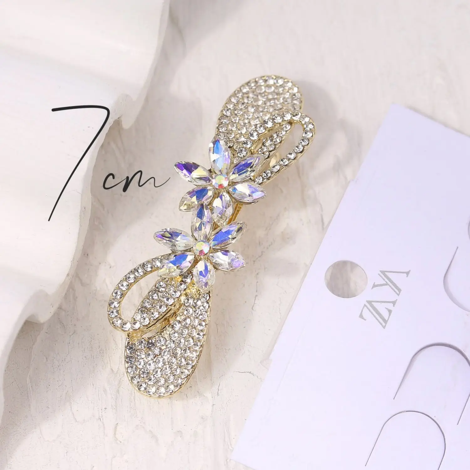 گیره زایا مدل نگین بادومی مدل دو گل